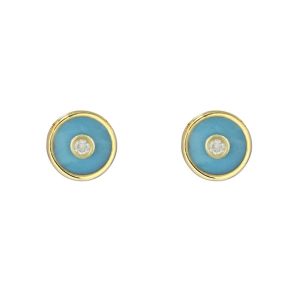 Mini Compass Earrings in Turquoise