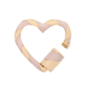 Heartlock with Blush Enamel in 14K Yellow hover