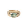 Light Green Oval Tourmaline Dome Ring in 14K Yellow Gold - Size 6