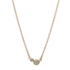 Mini Capella Necklace with Diamonds 14K Yellow Gold
