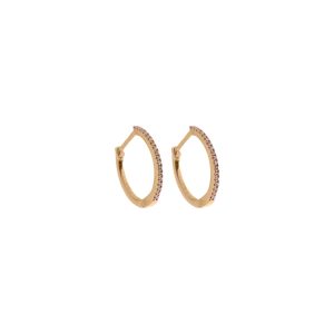 Thin 10mm  Diamond Hoops in 18K Yellow Gold