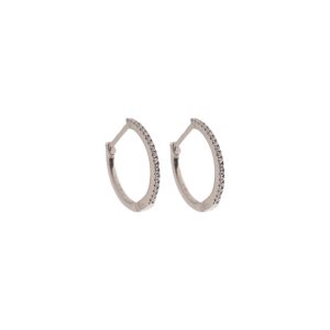 12mm Thin Diamond Hoops in White Gold