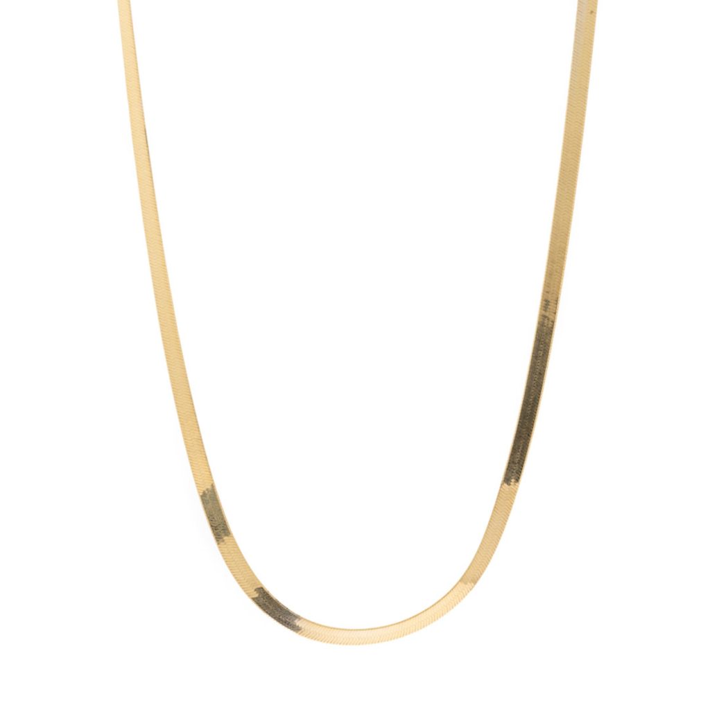 ゆうENEY HERRINGBONE K18 CHAIN NECKLACE 2.8mm Flexible Herringbone, 18