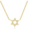Pave Diamond Star of David Necklace 14K Yellow Gold