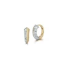 Frankie Mini Half Diamond Huggies in 18K Yellow