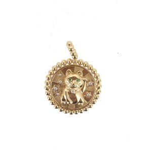 Lucky Cat Nostalgia Charm  in 18K Yellow Gold