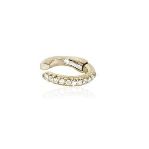 Diamond Cartilage Ear Cuff in Yellow Gold (No Piercing)