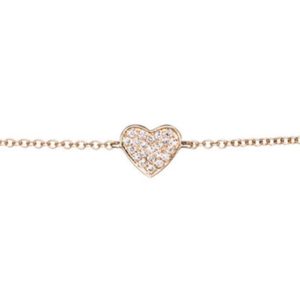 Diamond Heart Chain Bracelet in 14K Yellow Gold