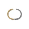 Embossed Hinged Cuffling in Silver and Brass