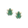 Emerald/Ruby Frog Studs 18KYG