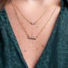 Mini Heirloom Bar Necklace in 14K White Gold