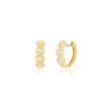 Diamond Pillow Huggie Earrings in 14K Yellow Gold