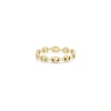 Gold Small Puffed Mariner Link Eternity Ring Size 7