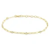 Small Paperclip Chain Bracelet with 5 2mm Floating Diamonds in 14K Yellow
