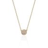 Pave Diamond Disc Necklace in 14K Rose Gold