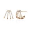Diamond Multi Huggie Earrings in 14K Yellow Gold (Pair)