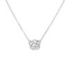Diamond Rose Necklace in 14K White Gold