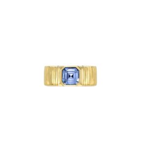 One of a Kind Pleated Band with 1.40 cttw Sky Blue Sapphire - Size 5