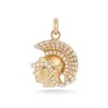 Mini Reid Charm 14K Gold Pearl & Diamond