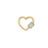 Stoned Heart Babylock with Diamonds in 14K Yellow Gold