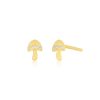 (Single) Mini Magic Mushroom Stud Earring in 14K Yellow Gold