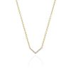 Mini Diamond Chevron Necklace in 14K Yellow Gold