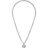Mini Puffy Heart Short Necklace Silver