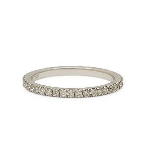1.2mm French Set Diamond Eternity Band In Platinum