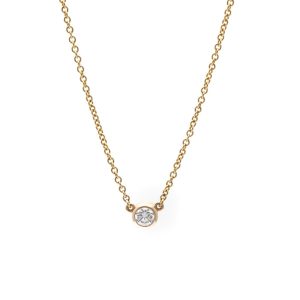 3.5mm Diamond Bezel Necklace in 14K Gold