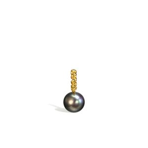 Grey Pearl Beaching Pendant in 18K Yellow Gold