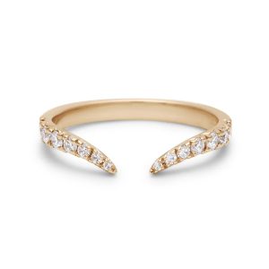 Open Chrysalis Band with White Diamonds in 14K Yellow Gold 6