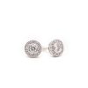 Round Diamond Pave Halo Stud Earrings in 14K White Gold