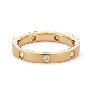 Medium Diamond Les Points Stackable Band with Satin Finish