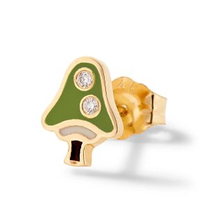 Single Magic Mushroom Stud - Fern Green