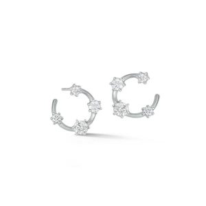 Small Kismet Hoops in 18K White Gold