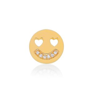 (Single) Diamond Smiley Stud