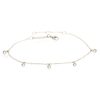 5 Dangling Bezel Set Diamonds Bracelet in 14K White Gold