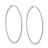 2" Thin Diamond Hoops in 18K White Gold