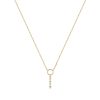 Circle Lariat Necklace with Graduated 3 Diamond Drop in 14K Yellow Gold