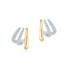 Orbit Huggie Earrings with Diamonds