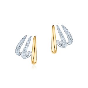 Orbit Huggie Earrings with Diamonds