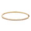 Diamond Shared Prong Bangle in 14K Yellow Gold - Size 17
