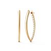 Medium Partial Diamond Cristina Hoops  in 18K Yellow Gold