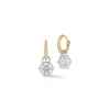 Sienna Two Tone Huggies Drop in 18K Yellow Gold and Platinum