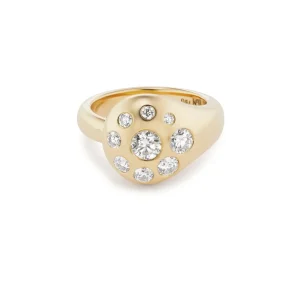 Medium Petal Ring with Diamond 6