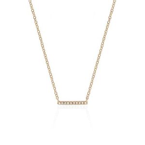 Mini Diamond Bar Necklace in 14K Rose Gold
