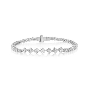 Stella Tennis Bracelet in 18K White Gold