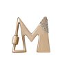 Diamond Dipped Letter M Lock in 14K Yellow Gold