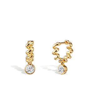 Slinkee Diamond Drops Earrings in 18K Yellow Gold