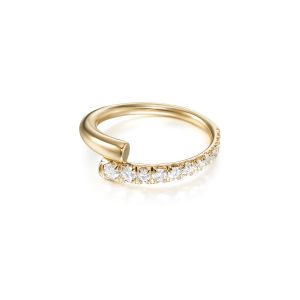 Lola Pinky Ring with Partial Diamonds
